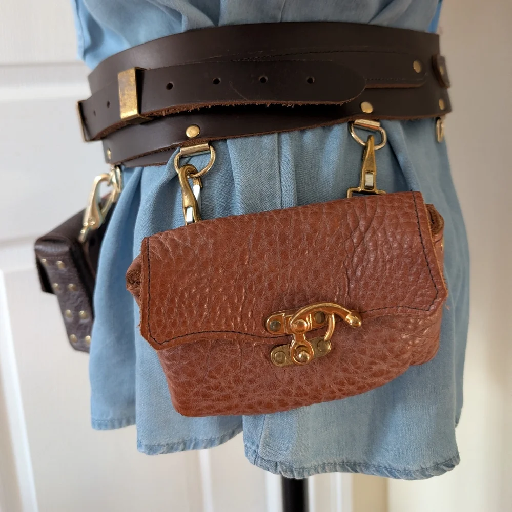Cosplay, Steampunk, Medieval, Renaissance Belt W / Waist Pouch Bags - Picture 2 of 13